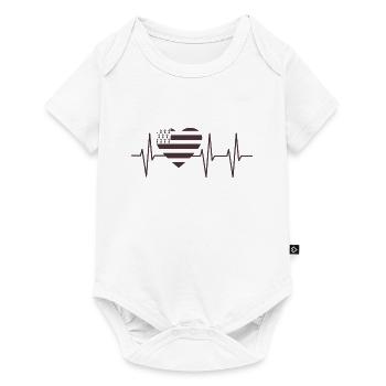 Brittany flag heartbeat - Baby Premium short-sleeve bodysuit - white - Front