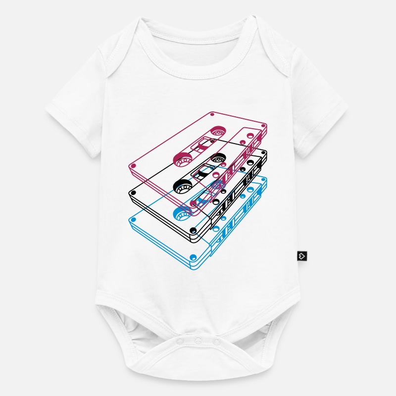 Cassette 3D – Mixtape rétro Perspective vintage - Body à manches courtes Premium Bébé - blanc