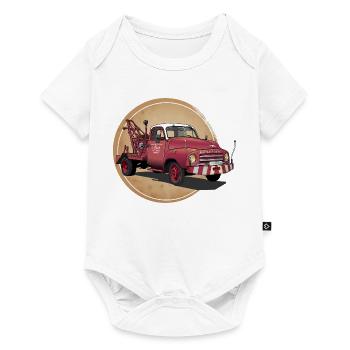 Abschleppwagen Oldtimer - Baby Premium Kurzarmbody - Weiß - Vorne