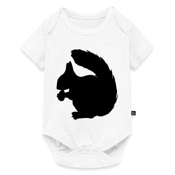 Écureuil avec figure d’ombre de noix - Body à manches courtes Premium Bébé - blanc - Devant