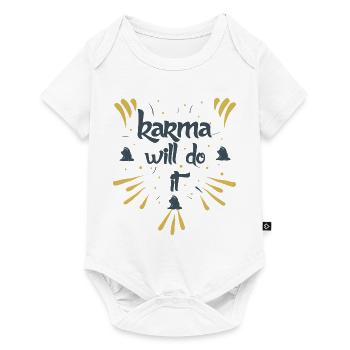 karma will do it kontiki - Baby Premium Kurzarmbody - Weiß - Vorne