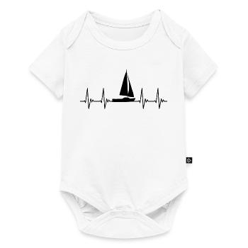 Voilier, électrocardiogramme, voile, rythme cardiaque, rythme cardiaque pulsé - Body à manches courtes Premium Bébé - blanc - Devant