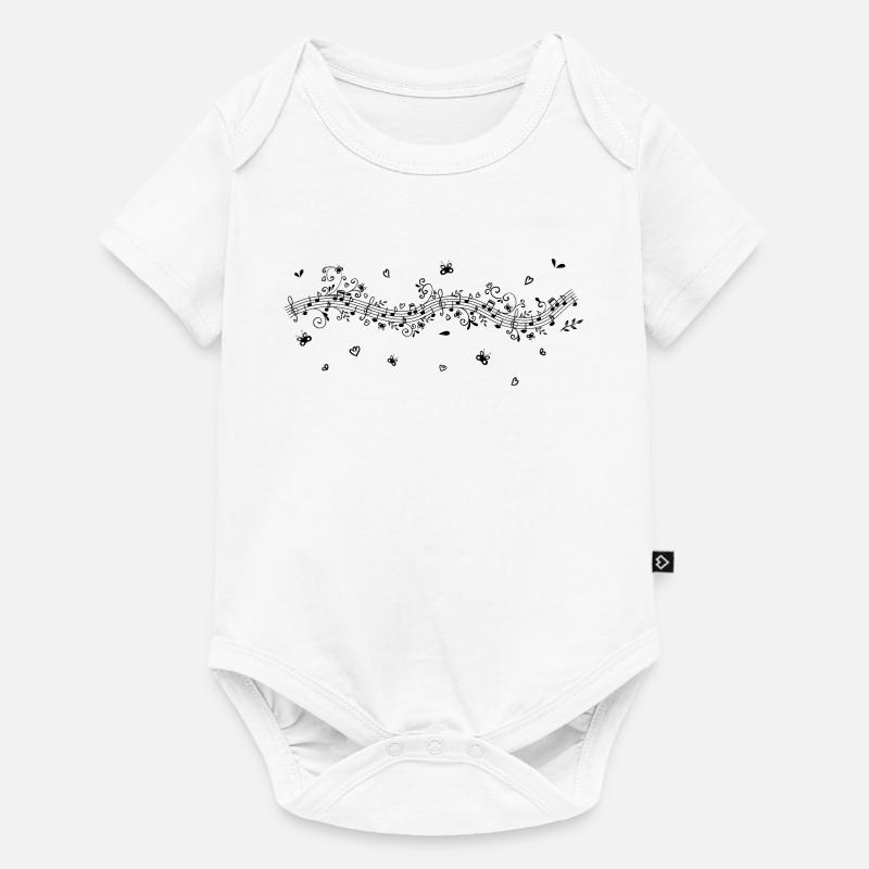 Notes de musique - Body à manches courtes Premium Bébé - blanc