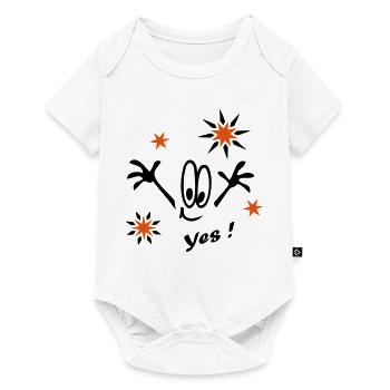 Silvester, Sterne, Yes - Baby Premium Kurzarmbody - Weiß - Vorne