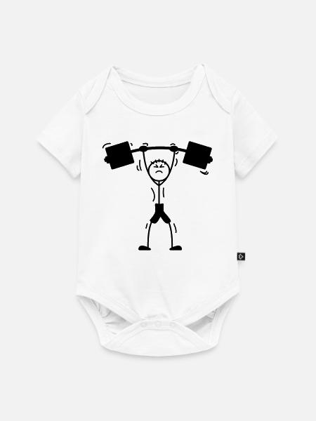 Gewichtheber-Logo, Emblem - Baby Premium Kurzarmbody - Weiß