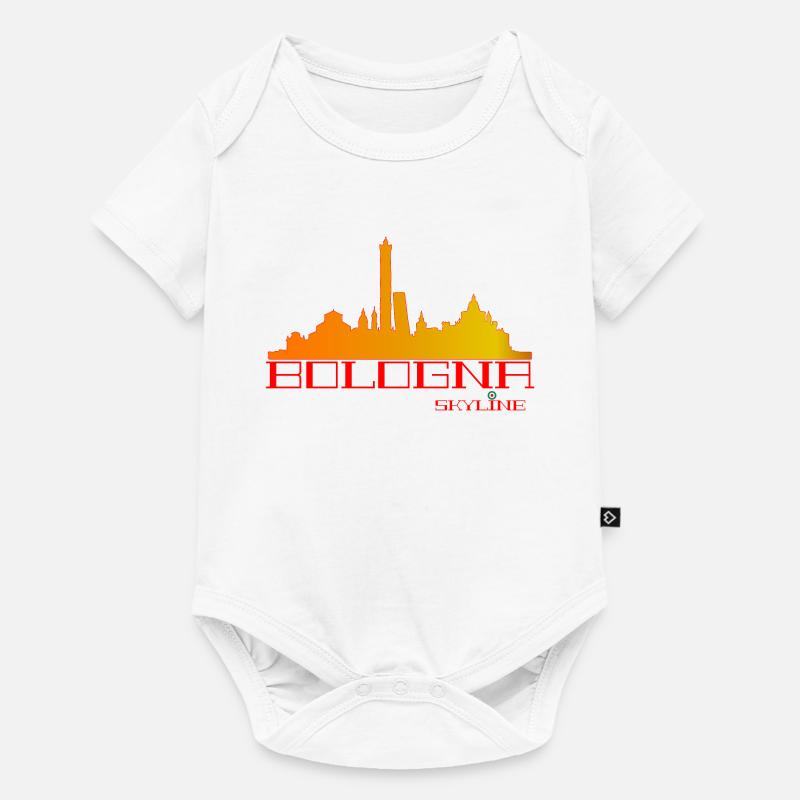 Bologna Skyline Orange-Rot - Baby Premium Kurzarmbody - Weiß