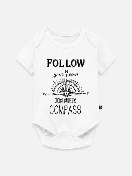 Follow Compass - Baby Premium Kurzarmbody - Weiß