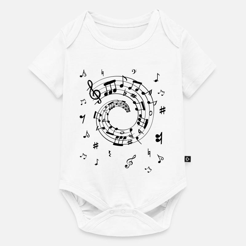 Notes de musique - Body à manches courtes Premium Bébé - blanc