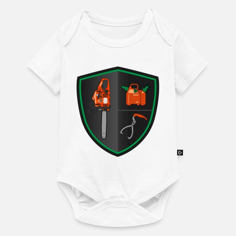 Bouclier héraldique - Tronçonneuse - Body à manches courtes Premium Bébé - blanc