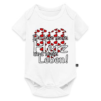 Herz Liebe Valentinstag Paar Partner Sprüche - Baby Premium Kurzarmbody - Weiß - Vorne