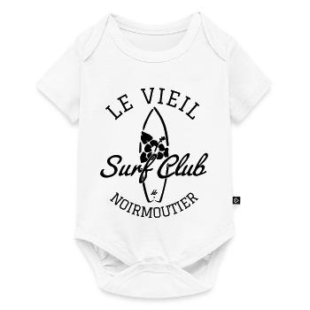 Noirmoutier le Vieil Surf Club - Body à manches courtes Premium Bébé - blanc - Devant