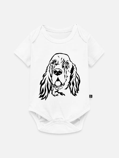 Englischer Setter Kopf - Baby Premium Kurzarmbody - Weiß