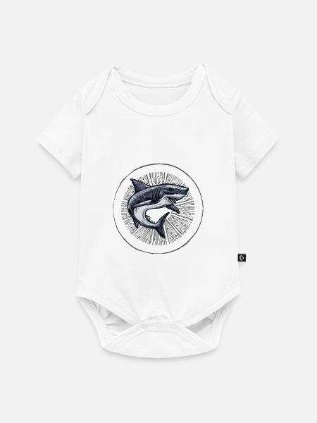 Dancing Shark - Baby Premium Kurzarmbody - Weiß