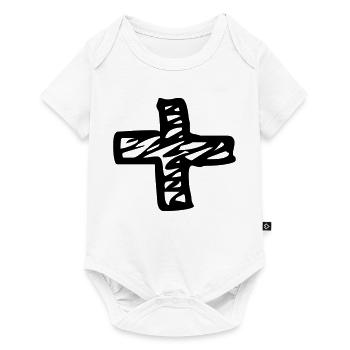 Plus Zeichen Kreuz Symbol Minimalist Design - Baby Premium Kurzarmbody - Weiß - Vorne