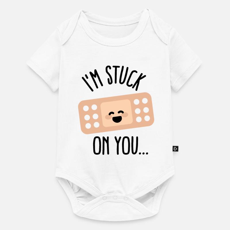 I’m stuck on you Cher infirmière Patch - Body à manches courtes Premium Bébé - blanc