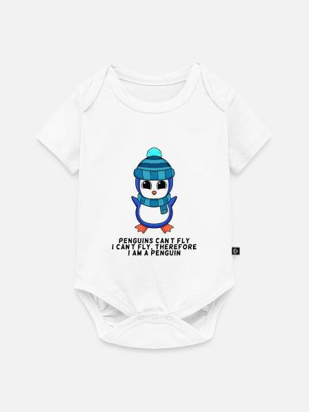 Ich bin ein Pinguin - Baby Premium Kurzarmbody - Weiß