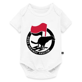 « Dogs Against Fascism » pour les propriétaires de chiens Antifa - Body à manches courtes Premium Bébé - blanc - Devant