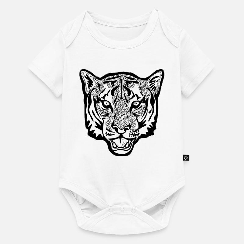 Tigre - Body à manches courtes Premium Bébé - blanc