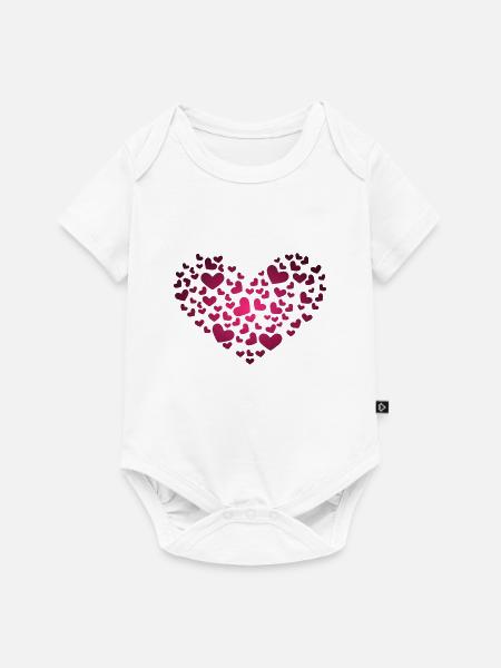 Herz aus Herzchen - Baby Premium Kurzarmbody - Weiß