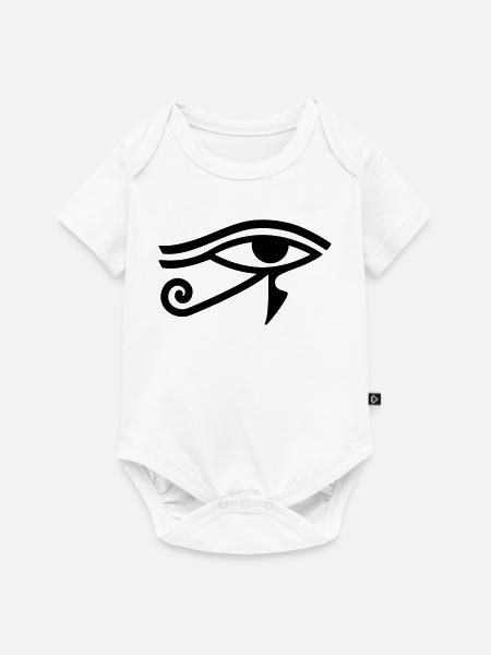 Œil de Horus Hiéroglyphe égyptien - Body à manches courtes Premium Bébé - blanc
