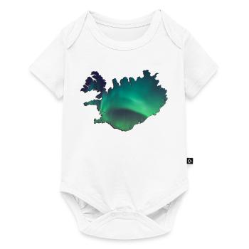 Iceland Iceland Northern Lights Topography Design - Baby Premium short-sleeve bodysuit - white - Front