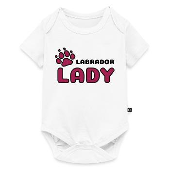 Dame labrador avec la patte fière propriétaire de chien - Body à manches courtes Premium Bébé - blanc - Devant