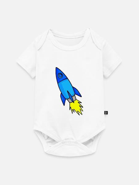 Rakete im Weltall - Baby Premium Kurzarmbody - Weiß