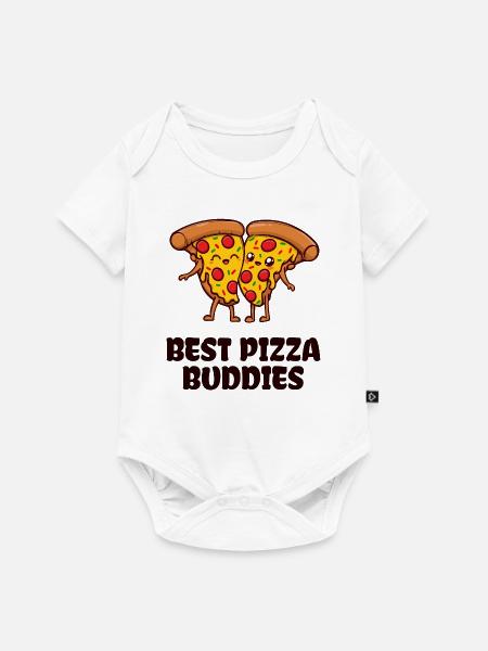 Pizza Buddy Beste Freunde Statement - Baby Premium Kurzarmbody - Weiß
