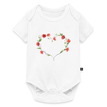 Poppy Heart - Baby Premium short-sleeve bodysuit - white - Front