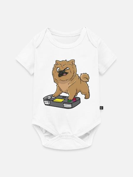 Chow Chow Gamepad Kawaii - Baby Premium Kurzarmbody - Weiß