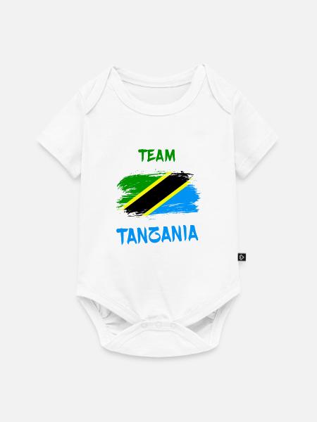 Team Tansania Flaggen Design - Baby Premium Kurzarmbody - Weiß