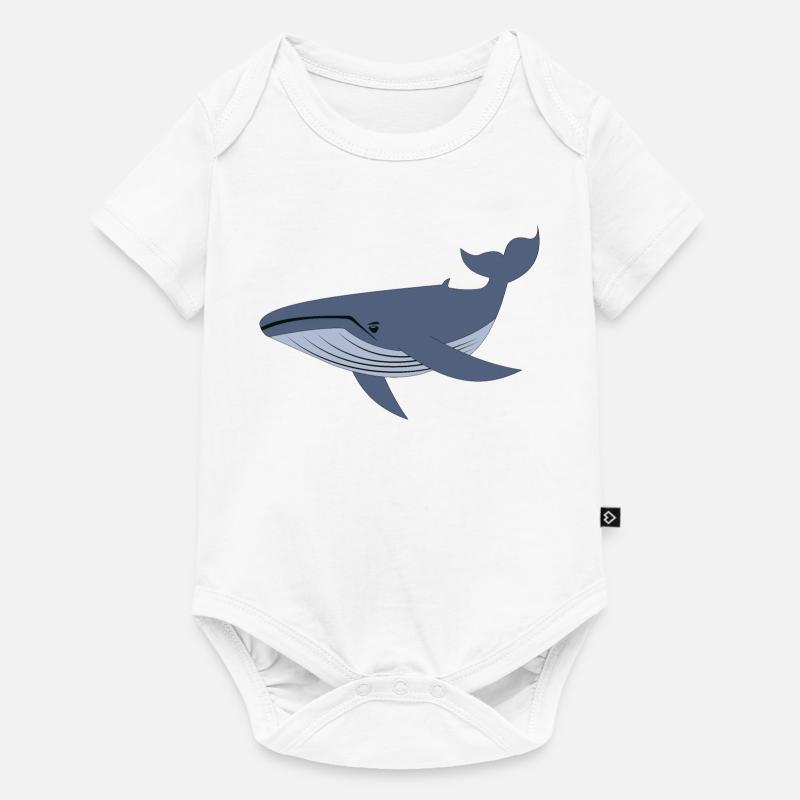 Baleine bleue, baleine - Body à manches courtes Premium Bébé - blanc