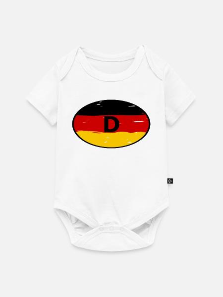 Deutschland Aufkleber - Baby Premium Kurzarmbody - Weiß