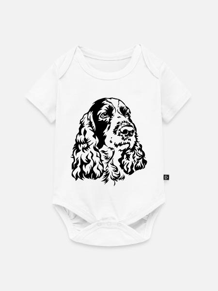 Englischer Springer Spaniel Kopf - Baby Premium Kurzarmbody - Weiß