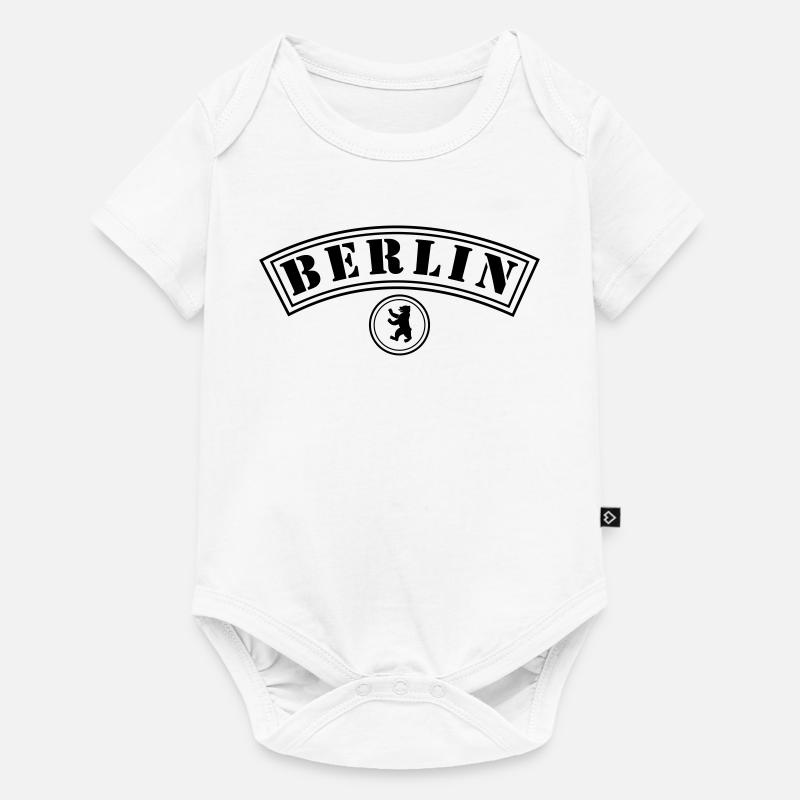 Berlin mit Bär - Baby Premium Kurzarmbody - Weiß