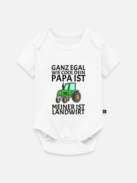Papa ist Landwirt - Baby Premium Kurzarmbody - Weiß