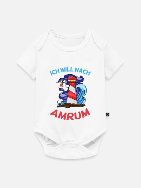 Amrum Nordsee - Baby Premium Kurzarmbody - Weiß