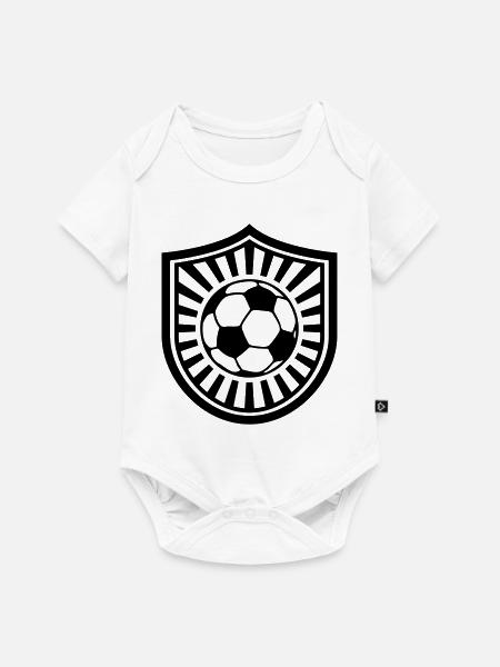 Fußball Emblem Personalisierbar Simpel Einfach - Baby Premium Kurzarmbody - Weiß