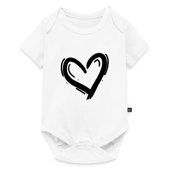 Heart Black - Baby Premium short-sleeve bodysuit - white - Front