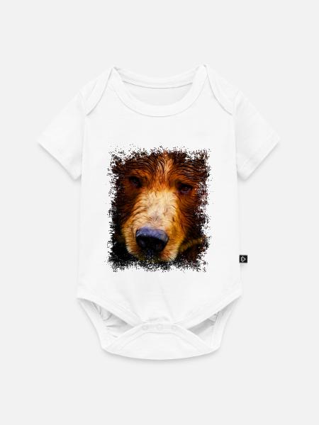 Braunbär - Baby Premium Kurzarmbody - Weiß