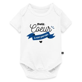 Petit cœur à son parrain - Body à manches courtes Premium Bébé - blanc - Devant