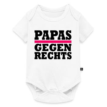 Papas gegen rechts - Baby Premium Kurzarmbody - Weiß - Vorne