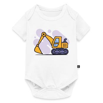 Kids Bagger Spielzeug - Baby Premium Kurzarmbody - Weiß - Vorne