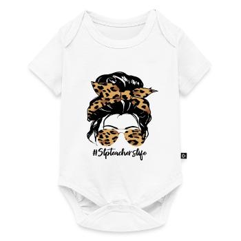 Leopard Bow Hair & Sunglasses - Baby Premium short-sleeve bodysuit - white - Front