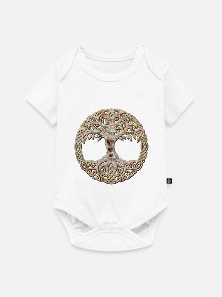 Eleganter keltische Baum - Baby Premium Kurzarmbody - Weiß