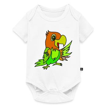 Papageien Farbwirbel - Baby Premium Kurzarmbody - Weiß - Vorne