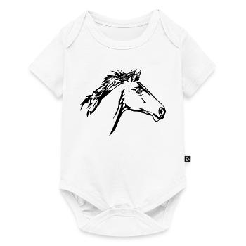 Rennendes Pferd Kopf - Baby Premium Kurzarmbody - Weiß - Vorne