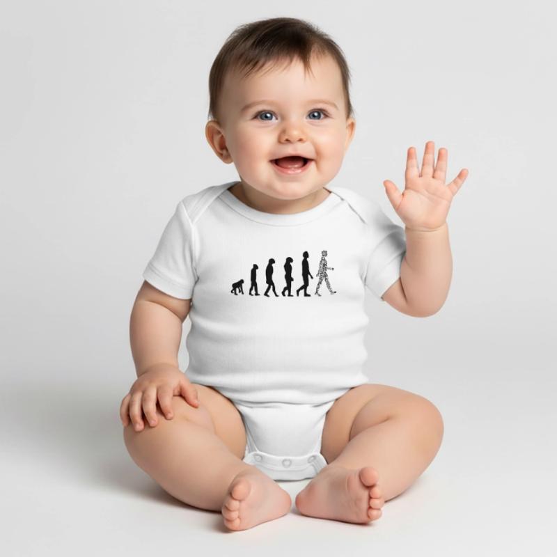 Evolution QR Code - Humor Gesundheits-Pass Baby Premium Kurzarmbody