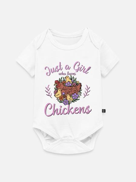 Huhn Hühner - Baby Premium Kurzarmbody - Weiß