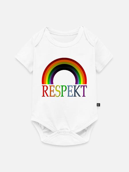 RESPEKT RESPEKTIEREN HALTUNG REGENBOGENFAHNE - Baby Premium Kurzarmbody - Weiß